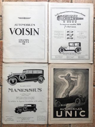 Lotto quattro pubblicità originali 1925