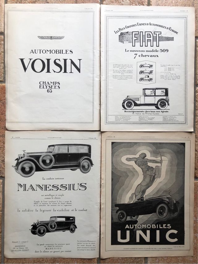 Lotto quattro pubblicità originali 1925