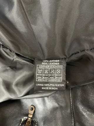 Chaqueta de cuero negro caballero talla L
