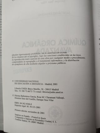 Química orgánica avanzada UNED