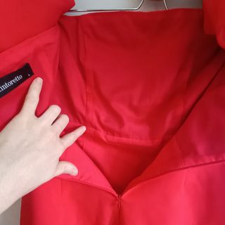 Vestido rojo midi fiesta 