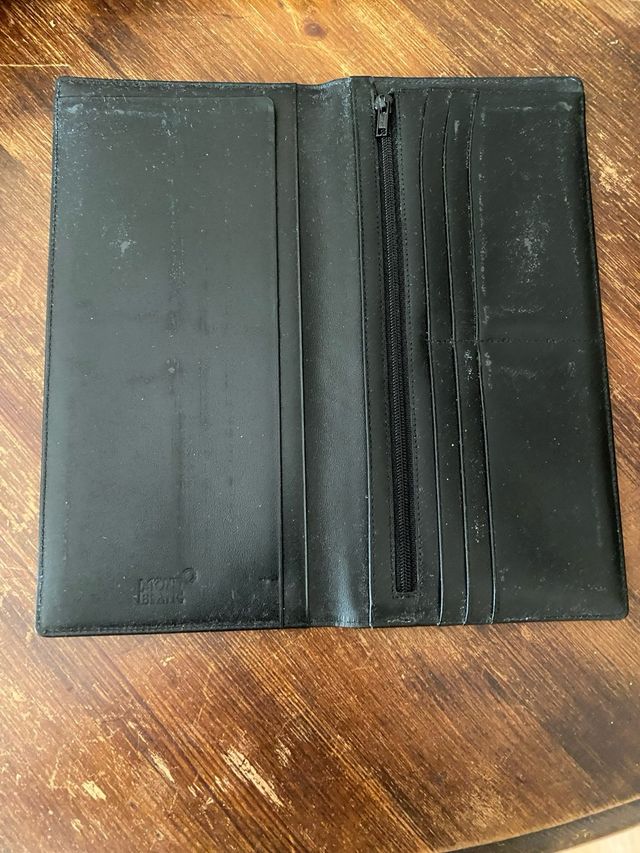 Cartera tarjetero de viaje de piel Montblanc