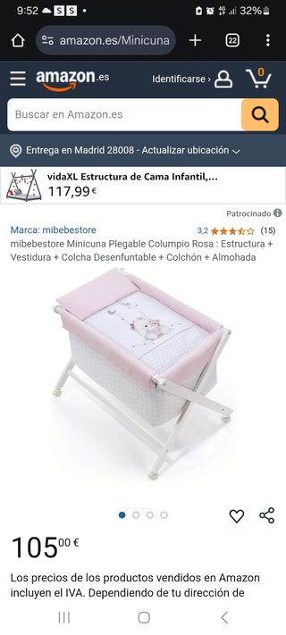 Se vende mini cuna