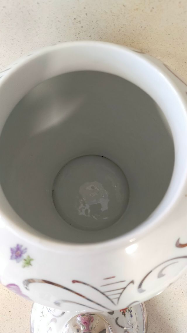 Tibor porcelana flores y plata