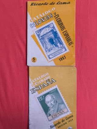 2 CATÁLOGOS FILATELIA Y SELLOS ANTIGUO 1957-1958