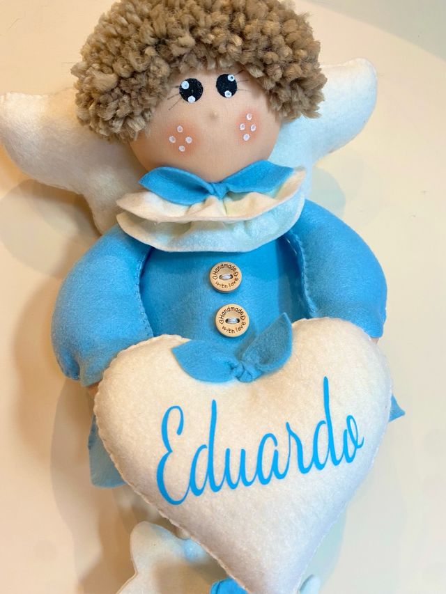 Fiocco nascita azzurro angelo