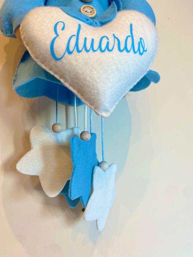 Fiocco nascita azzurro angelo