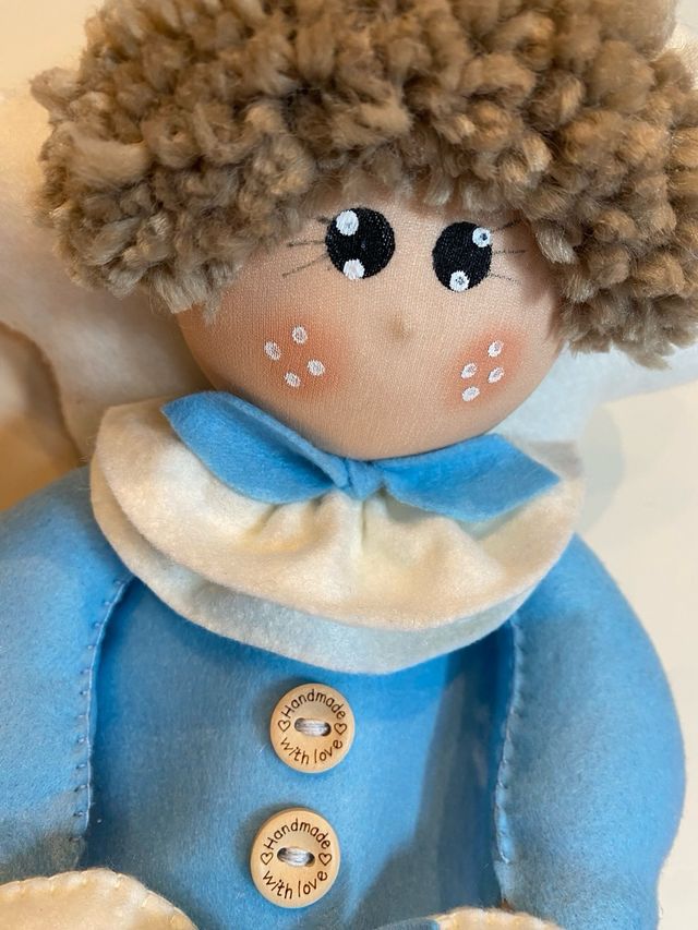 Fiocco nascita azzurro angelo