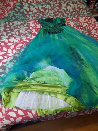 Vestido palabra de honor Verde