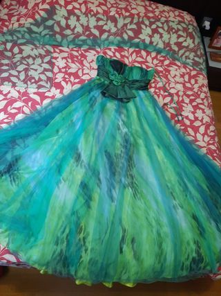 Vestido palabra de honor Verde