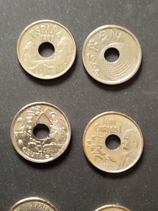 Lote monedas 25 pesetas 