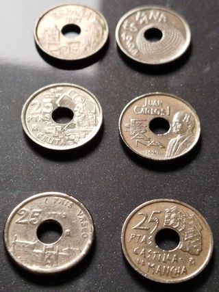 Lote monedas 25 pesetas 