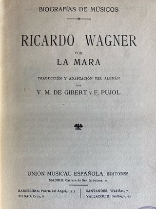 WAGNER por LA MARA. Union Musical Española