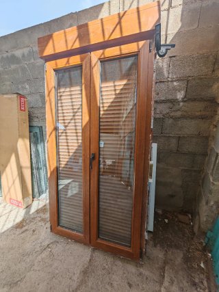 2 balconeras pvc imitación madera