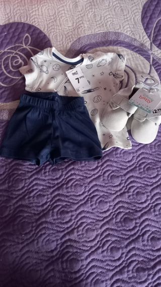 Conjunto bebé verão 6-9 meses novo + oferta