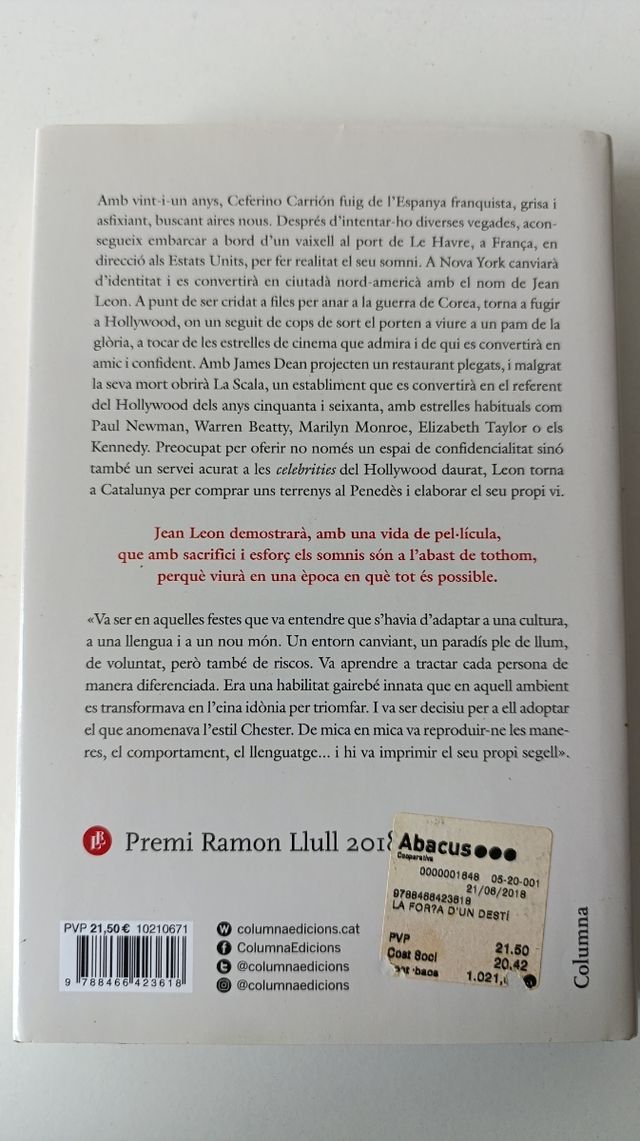 La força d'un destí: Premi Ramon Llull 2018