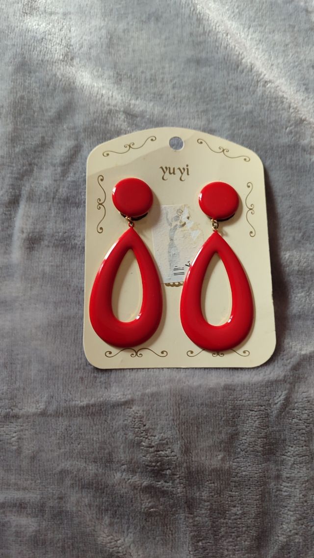 Pendientes rojo de flamenca