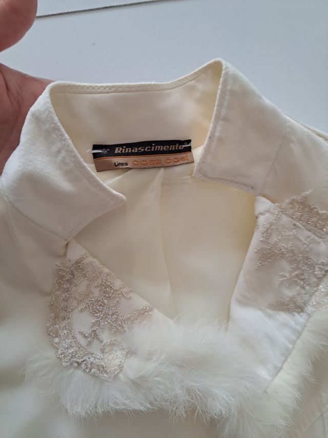 Jaquetita vestir ribeteada con piel de conejo nat.