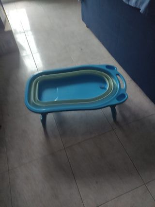 Bañera plegable de bebe con alfombrilla