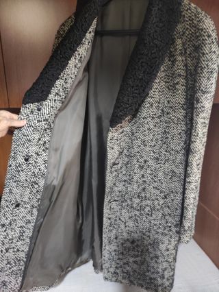 Abrigo paño cuello astracán