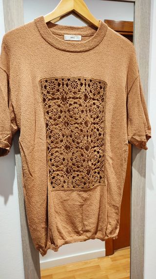 Jersey Punto Canesú Crochet