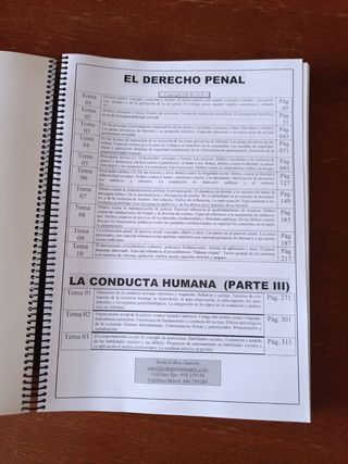 Temario oposiciones penitenciarias y derecho penal