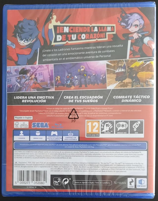 Persina 5 Tacica PS4 PAL España. Precintado