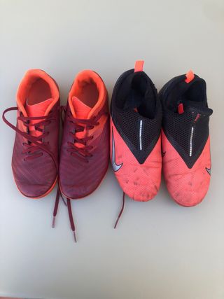 lote Botas Futbol Niño Nike y  Kipstar