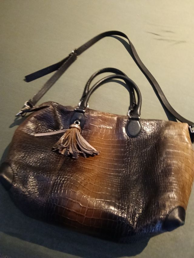 Bolso piel degradado efecto desgastado 