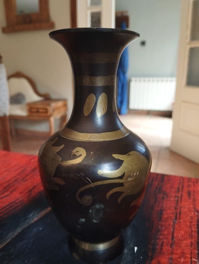 Lote 3 jarrones de laton antiguos