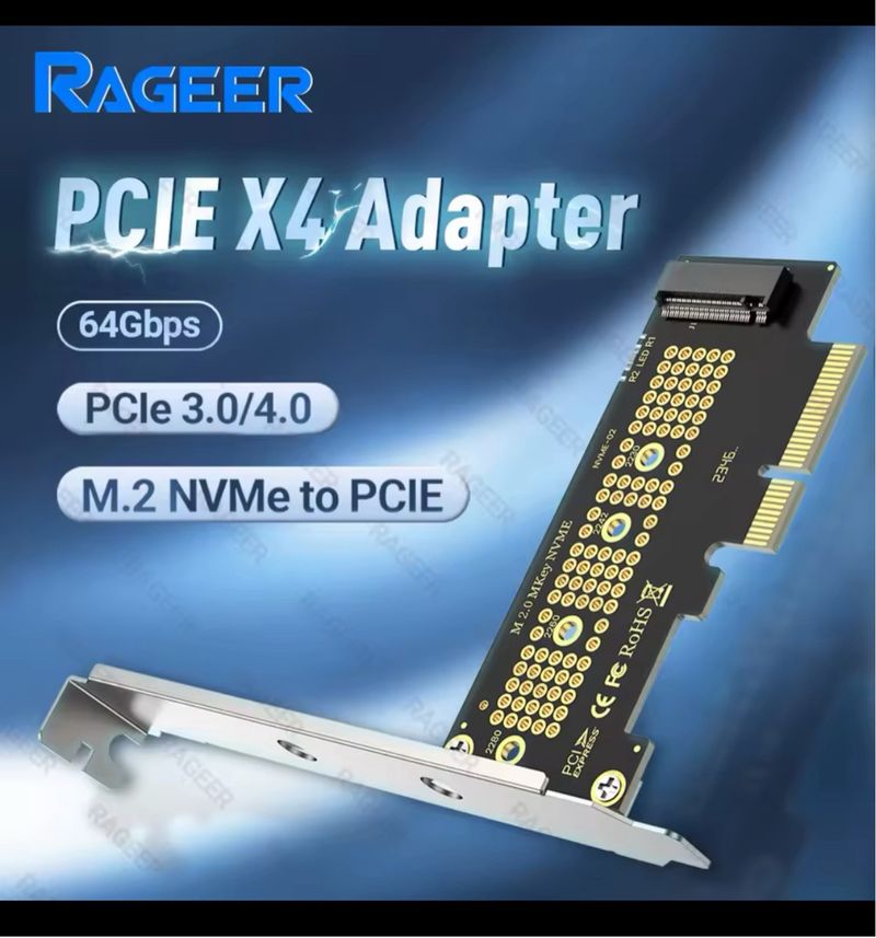 Tarjeta adaptadora PCIE a NVMe X4