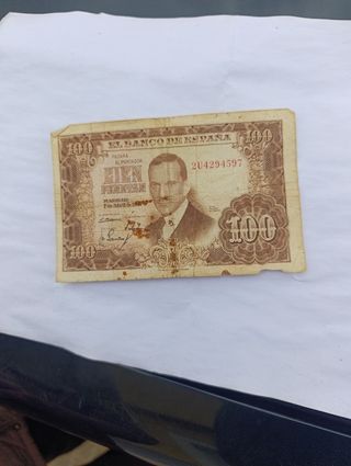 BILLETE ANTIGUO 100 PESETAS 1935