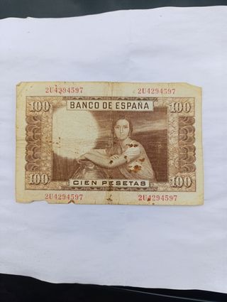 BILLETE ANTIGUO 100 PESETAS 1935