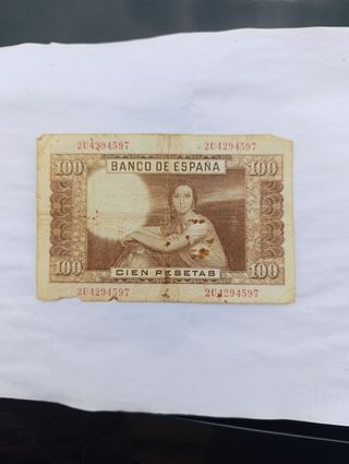 BILLETE ANTIGUO 100 PESETAS 1935