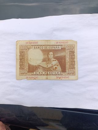 BILLETE ANTIGUO 100 PESETAS 1935