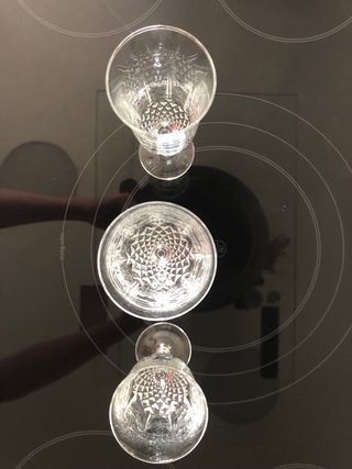Set de 23 copas de cristal de Arques talladas