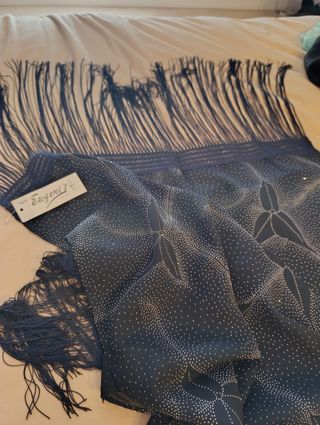 Chal chiffon azul nuevo con etiqueta