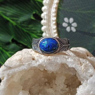 Anillo de azurita para hombre