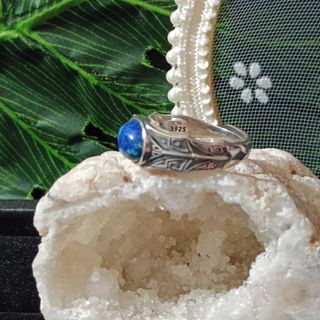 Anillo de azurita para hombre