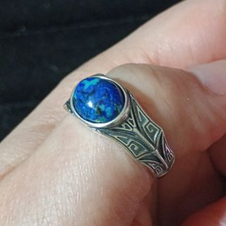 Anillo de azurita para hombre