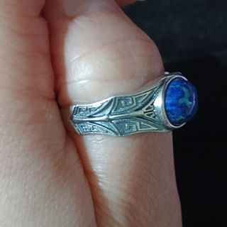 Anillo de azurita para hombre