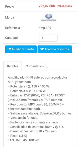 Etapa potencia Amp 300