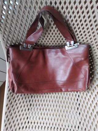  Bolso de mano de cuero antiguo