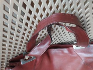  Bolso de mano de cuero antiguo