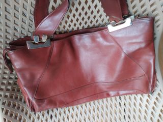  Bolso de mano de cuero antiguo