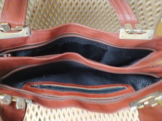  Bolso de mano de cuero antiguo