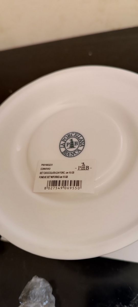 Set cioccolata " La Porcellana P B Bianca"