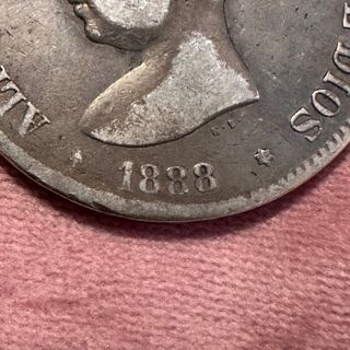 ESPAÑA 1888 5 pesetas MPM Alfonso XIII