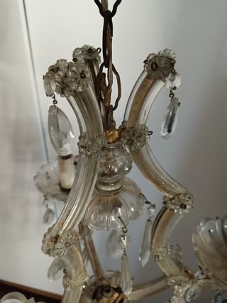 Lampadario a goccia vintage da restaurare