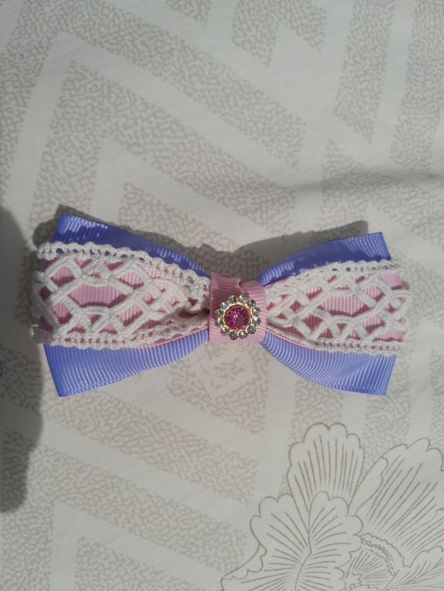 Fiocco per capelli lilla e rosa